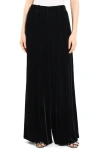 THEORY STRETCH LOW RISE WIDE LEG VELVET PANTS