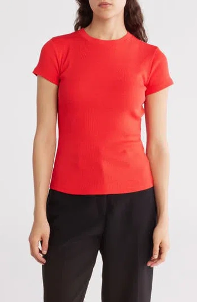 Theory Stretch Rib Tiny Tee In Red