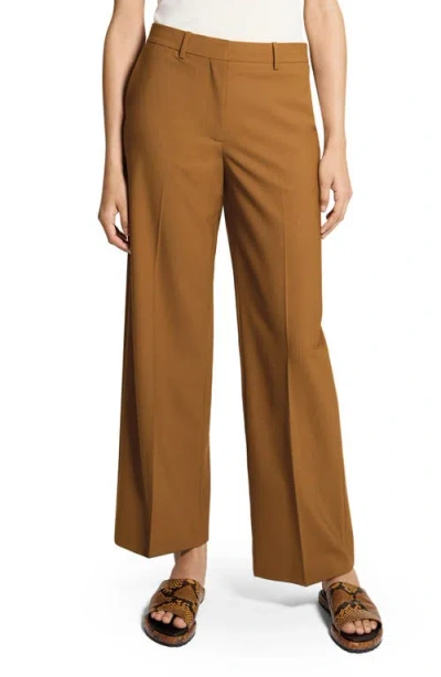 Theory Stretch Wool Pants In Brown