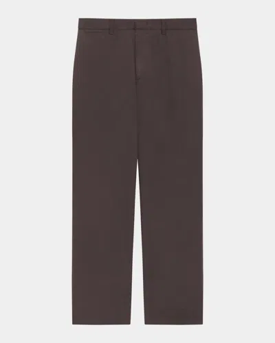 Theory Stretch-cotton Straight-leg Chino Pants In Classic Brown