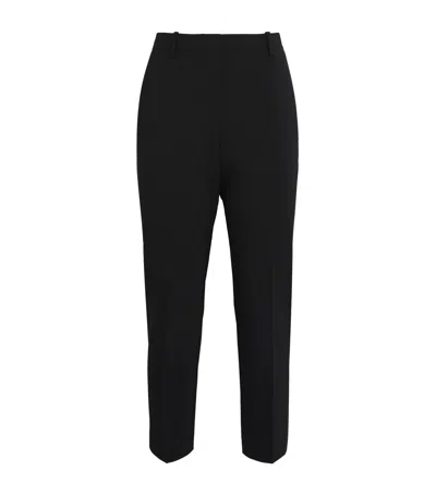 Theory Stretch-wool Cropped Treeca Trousers In Black