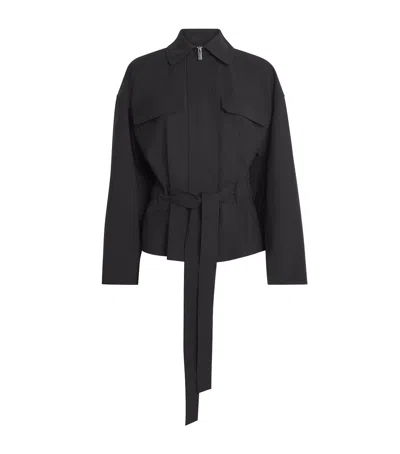 Theory Stretch-wool Field Jacket In Black