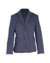 Theory Stripe Blazer In Navy Blue Viscose In Blue