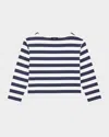 Theory Stripe Boat-neck Tee In Navy Multi