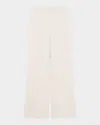 Theory Stripe Canvas High-rise Trousers In Sand Multi