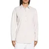 Theory Boyfriend Shirt In Striped Cotton-blend