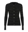 Theory Stripe Hooded Cardigan In Black