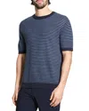 Theory Stripe Linen Tee In Blue