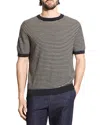 Theory Stripe Linen Tee In Black