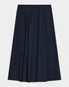Theory Irregular Pleat Skirt Nocturne Navy