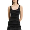 Theory Stripe Rib Tank In Black