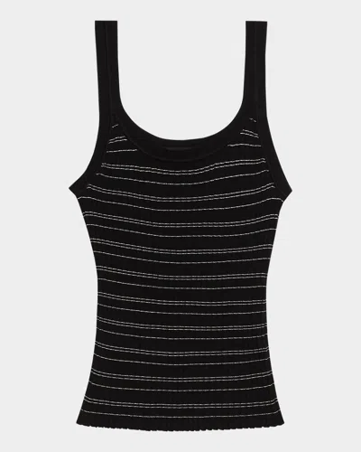 Theory Stripe Scoop-neck Tank Top