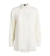 Theory Stripe High-low Button-up Shirt In White