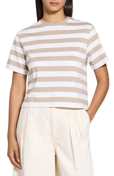 THEORY THEORY STRIPE SILK T-SHIRT
