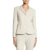 Theory Shrunken Three-button Blazer In Striped Crepe Jersey In Neutral