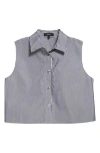 Theory Cropped Shirt In Navy Multi - G2s