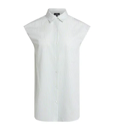 THEORY STRIPE SLEEVELESS SHIRT