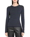Theory Stripe Wool Top In Black