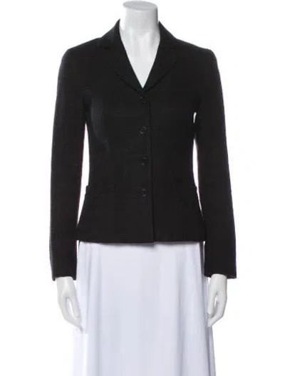 Pre-owned Theory Striped Blazer In Black