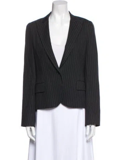 Pre-owned Theory Striped Blazer In Blue