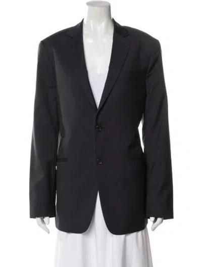 Pre-owned Theory Striped Blazer In Blue