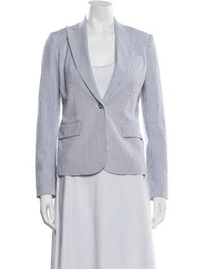 Pre-owned Theory Striped Blazer In Blue
