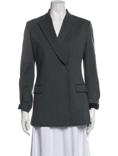 Pre-owned Theory Striped Blazer In Gray