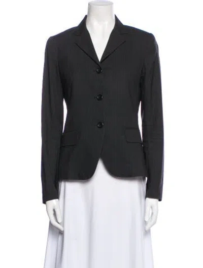 Pre-owned Theory Striped Blazer In Gray