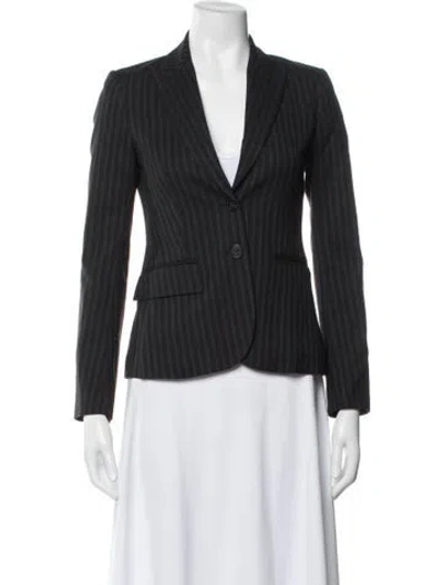 Pre-owned Theory Striped Blazer In Gray