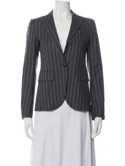 Pre-owned Theory Striped Blazer In Grey
