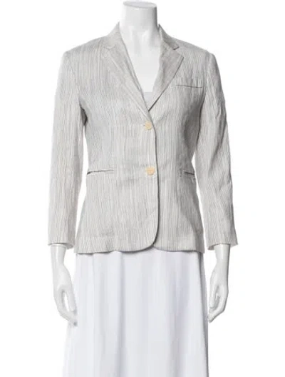 Pre-owned Theory Striped Blazer In Neutral