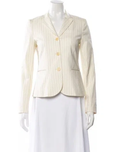 Pre-owned Theory Striped Blazer In White