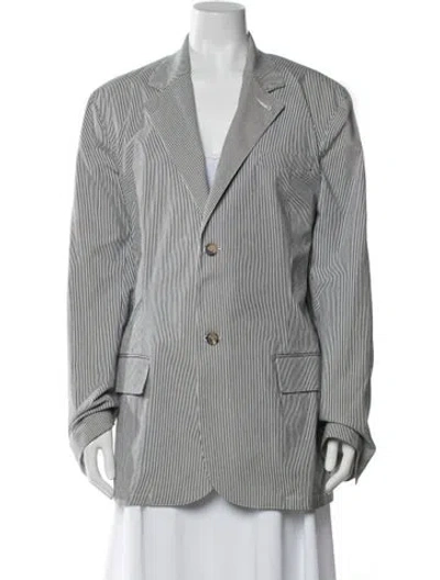 Pre-owned Theory Striped Blazer In White
