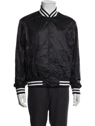 Pre-owned Theory Striped Bomber Jacket In Gray