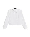Theory Striped Button Front Shirt In White