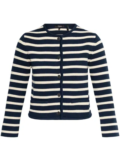 THEORY STRIPED CARDIGAN