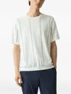 Theory Striped Cotton Sweater In White