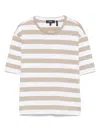 Theory Striped Cotton T-shirt In Neutrals