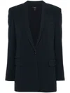 Theory Plissé Single-breasted Blazer In Blue
