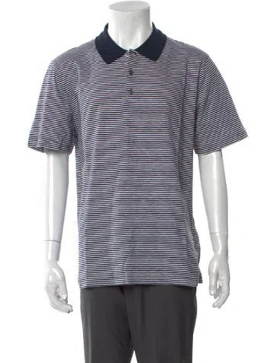 Pre-owned Theory Striped Crew Neck Polo Shirt W/ Tags In Multi