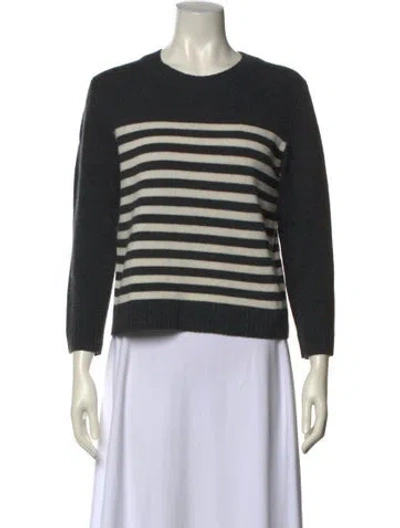 Pre-owned Theory Striped Crew Neck Sweater In Blue