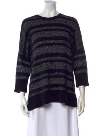 Pre-owned Theory Striped Crew Neck Sweater In Blue