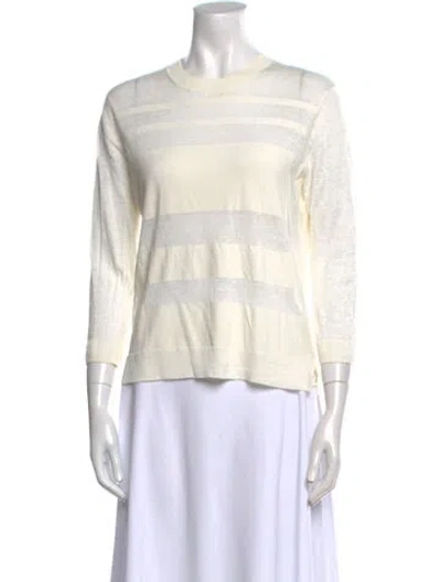 Pre-owned Theory Striped Crew Neck Sweater In Neutral