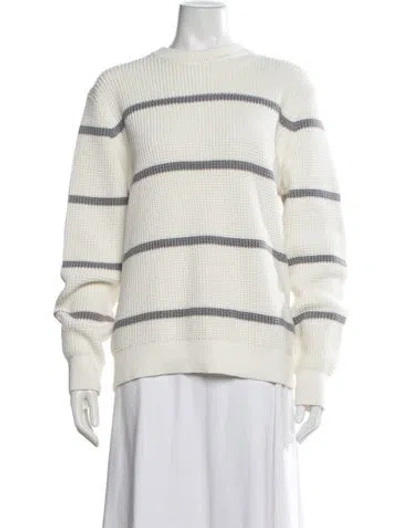 Pre-owned Theory Striped Crew Neck Sweater In Neutrals