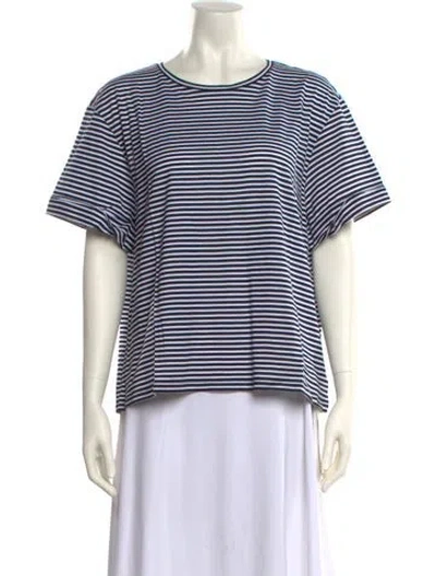 Pre-owned Theory Striped Crew Neck T-shirt W/ Tags In Black