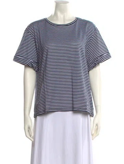 Pre-owned Theory Striped Crew Neck T-shirt W/ Tags In Black