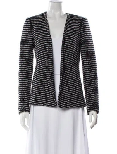 Pre-owned Theory Striped Evening Jacket In Black