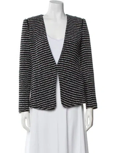 Pre-owned Theory Striped Evening Jacket In Black