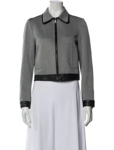 Pre-owned Theory Striped Evening Jacket In White