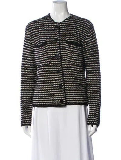 Pre-owned Theory Striped Jacket In Black